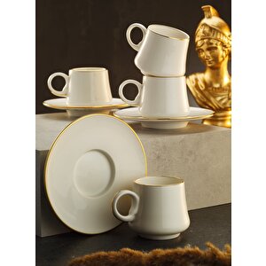 12 Parça 6 Kişilik Kahve Fincanı Seti 1453 Yüzük Liine Gold Ar210004