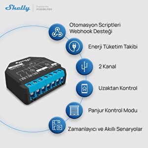 Shelly Plus 2pm Çift Kanal Enerji Ölçer Akıllı Röle