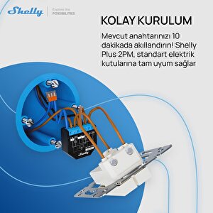 Shelly Plus 2pm Çift Kanal Enerji Ölçer Akıllı Röle