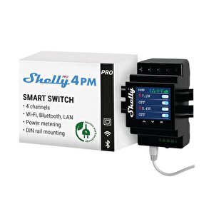 Shelly Pro 4pm Dört Kanal Enerji Ölçer Röle