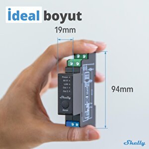 Shelly Pro 2pm Din Ray 2 Kanal Enerji Ölçer Röle