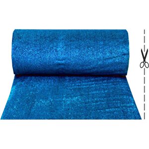 Çim Halı Suni Yapay 7 Mm Hav Yüksekliği Dekoratif  Kesme Kaymaz Balkon Bahçe Teras Mavi Renkli Halı 100x350 cm