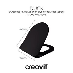 Creavit Terra Mat Siyah Asma Klozet + Duroplast Yavaş Kapanır Kapak + Vitra Siyah Gömme Rezervuar Set
