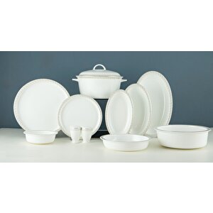 Alaia Stella Gold 60 Parça 12 Kişilik Porselen Yemek Takımı