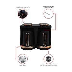 Torima 202 Double Sesli Komut Türk Kahvesi Makinesi 250ml+250ml 8 Fincan Kapasiteli