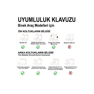 Oldsmobile Alero Uyumlu Yarı Deri Oto Koltuk Kılıfı Ön Arka Set Chester Model Siyah Mavi