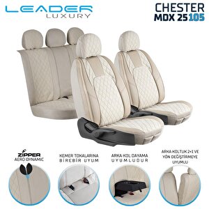 Tata Indica Uyumlu Yarı Deri Oto Koltuk Kılıfı Ön Arka Set Chester Model Bej