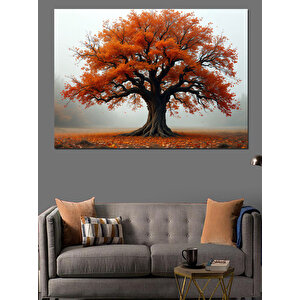 Sonbaharda Büyük Ağaç Dekoratif Kanvas - Mdf Ahşap Tablo 50x70 cm