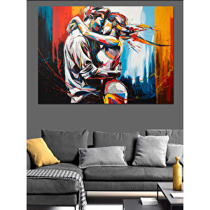 Dans Eden Çift Müzisyen Dekoratif Kanvas - Mdf Ahşap Tablo