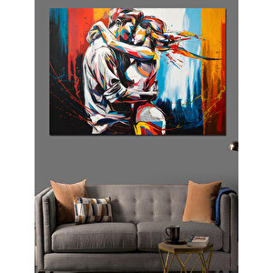 Dans Eden Çift Müzisyen Dekoratif Kanvas - Mdf Ahşap Tablo 50x70 cm