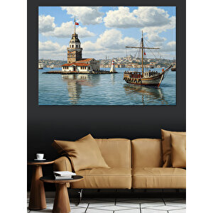 Kız Kulesi Manzarası Dekoratif Kanvas - Mdf Ahşap Tablo 70x100 cm