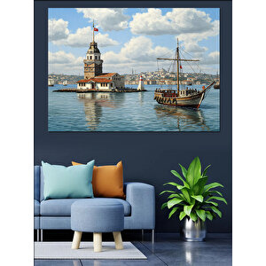 Kız Kulesi Manzarası Dekoratif Kanvas - Mdf Ahşap Tablo 70x100 cm