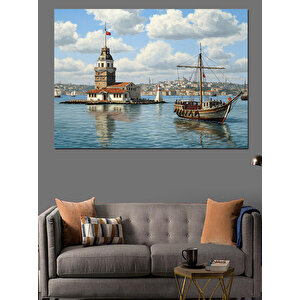 Kız Kulesi Manzarası Dekoratif Kanvas - Mdf Ahşap Tablo 25x35 cm