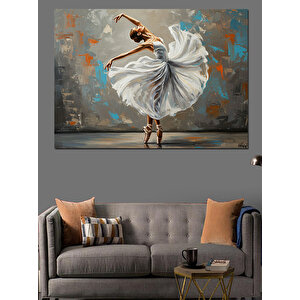 Beyaz Tütülü Dans Eden Kadın Dekoratif Kanvas - Mdf Ahşap Tablo