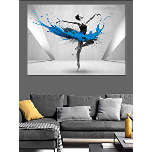 Mavi Boyalı Dans Eden Kadın Dekoratif Kanvas - Mdf Ahşap Tablo 70x100 cm