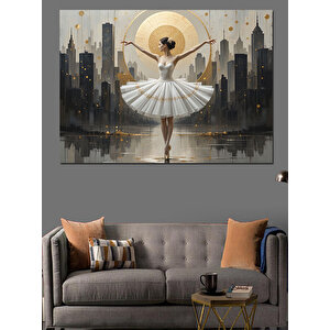 Dans Eden Balerin Kız Dekoratif Kanvas - Mdf Ahşap Tablo 100x140 cm