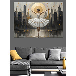 Dans Eden Balerin Kız Dekoratif Kanvas - Mdf Ahşap Tablo 100x140 cm