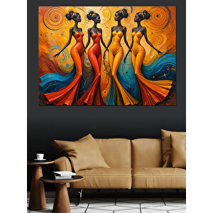 Soyut Dans Eden Kadınlar Dekoratif Kanvas - Mdf Ahşap Tablo 100x140 cm