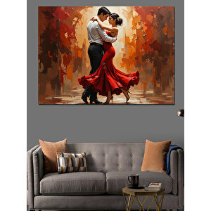 Tutkulu Tango Dans Eden Çift Dekoratif Kanvas - Mdf Ahşap Tablo 70x100 cm
