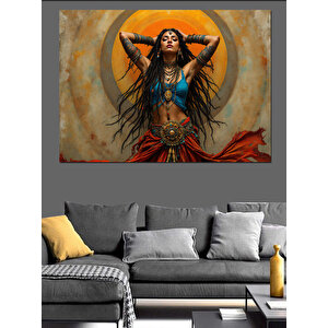 Hint Esintili Dans Eden Kadın Dekoratif Kanvas - Mdf Ahşap Tablo 70x100 cm