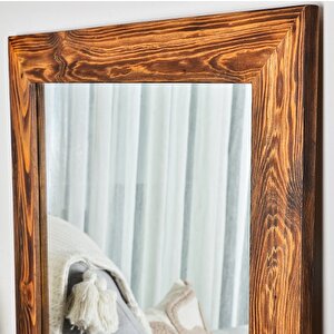 Dfn Wood Ligna 160x70 Cm Dikdörtgen Ceviz Rengi Ahşap Dekoratif Duvar Salon Boy Ofis Aynası 160x70 cm
