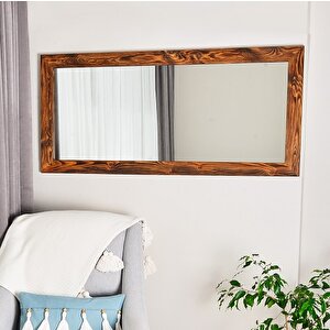 Dfn Wood Ligna 160x70 Cm Dikdörtgen Ceviz Rengi Ahşap Dekoratif Duvar Salon Boy Ofis Aynası 160x70 cm