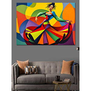Soyut Dans Eden Kadın Dekoratif Kanvas - Mdf Ahşap Tablo