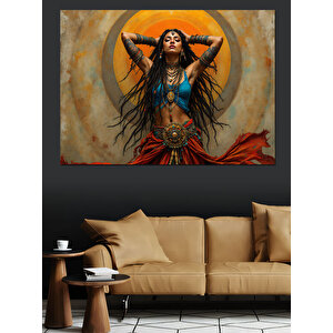 Hint Esintili Dans Eden Kadın Dekoratif Kanvas - Mdf Ahşap Tablo