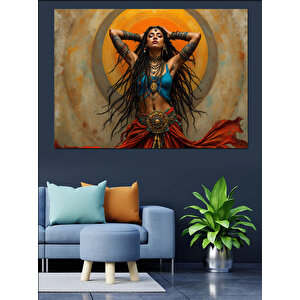 Hint Esintili Dans Eden Kadın Dekoratif Kanvas - Mdf Ahşap Tablo