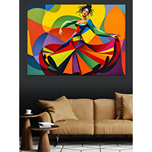 Soyut Dans Eden Kadın Dekoratif Kanvas - Mdf Ahşap Tablo 100x140 cm