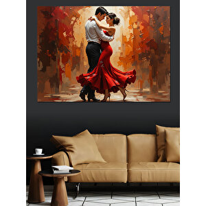 Tutkulu Tango Dans Eden Çift Dekoratif Kanvas - Mdf Ahşap Tablo
