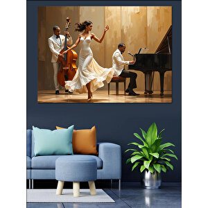 Piyanist Eşliğinde Dans Dekoratif Kanvas - Mdf Ahşap Tablo