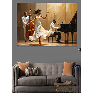 Piyanist Eşliğinde Dans Dekoratif Kanvas - Mdf Ahşap Tablo