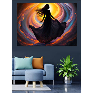 Kozmik Dans Eden Ruh Dekoratif Kanvas - Mdf Ahşap Tablo 70x100 cm