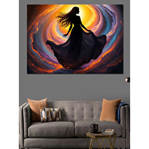 Kozmik Dans Eden Ruh Dekoratif Kanvas - Mdf Ahşap Tablo 70x100 cm