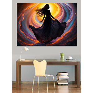 Kozmik Dans Eden Ruh Dekoratif Kanvas - Mdf Ahşap Tablo 70x100 cm