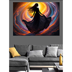 Kozmik Dans Eden Ruh Dekoratif Kanvas - Mdf Ahşap Tablo
