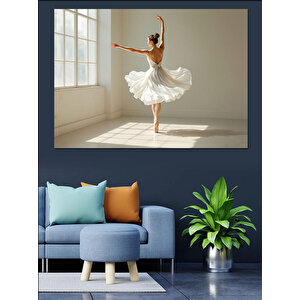 Pencerede Dans Eden Balerin Dekoratif Kanvas - Mdf Ahşap Tablo 35x50 cm