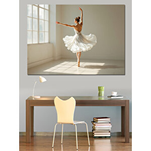 Pencerede Dans Eden Balerin Dekoratif Kanvas - Mdf Ahşap Tablo