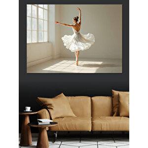 Pencerede Dans Eden Balerin Dekoratif Kanvas - Mdf Ahşap Tablo 25x35 cm