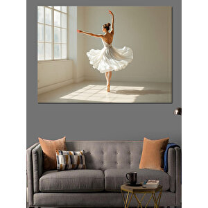 Pencerede Dans Eden Balerin Dekoratif Kanvas - Mdf Ahşap Tablo 25x35 cm