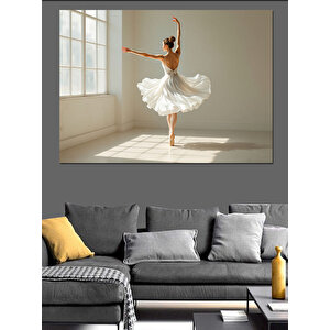 Pencerede Dans Eden Balerin Dekoratif Kanvas - Mdf Ahşap Tablo