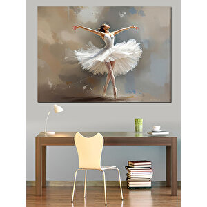 Tütülü Balerin Zarif Dans Dekoratif Kanvas - Mdf Ahşap Tablo 35x50 cm