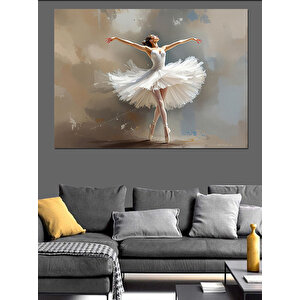 Tütülü Balerin Zarif Dans Dekoratif Kanvas - Mdf Ahşap Tablo 35x50 cm