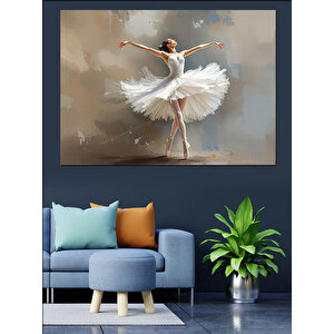 Tütülü Balerin Zarif Dans Dekoratif Kanvas - Mdf Ahşap Tablo