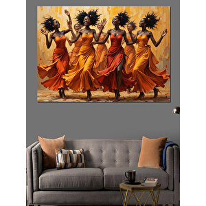 Dans Eden Afrika Kadınları Dekoratif Kanvas - Mdf Ahşap Tablo 70x100 cm