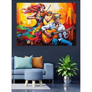 Müzisyenler Ve Dans Dekoratif Kanvas - Mdf Ahşap Tablo 50x70 cm