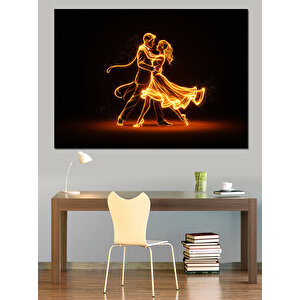 Parlak Dans Silüeti Dekoratif Kanvas - Mdf Ahşap Tablo 35x50 cm