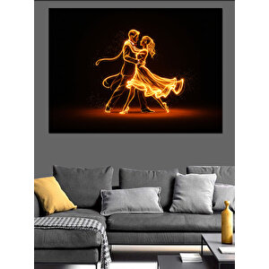 Parlak Dans Silüeti Dekoratif Kanvas - Mdf Ahşap Tablo 100x140 cm