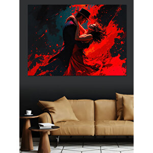 Tutkulu Dans Eden Çift Dekoratif Kanvas - Mdf Ahşap Tablo 70x100 cm
